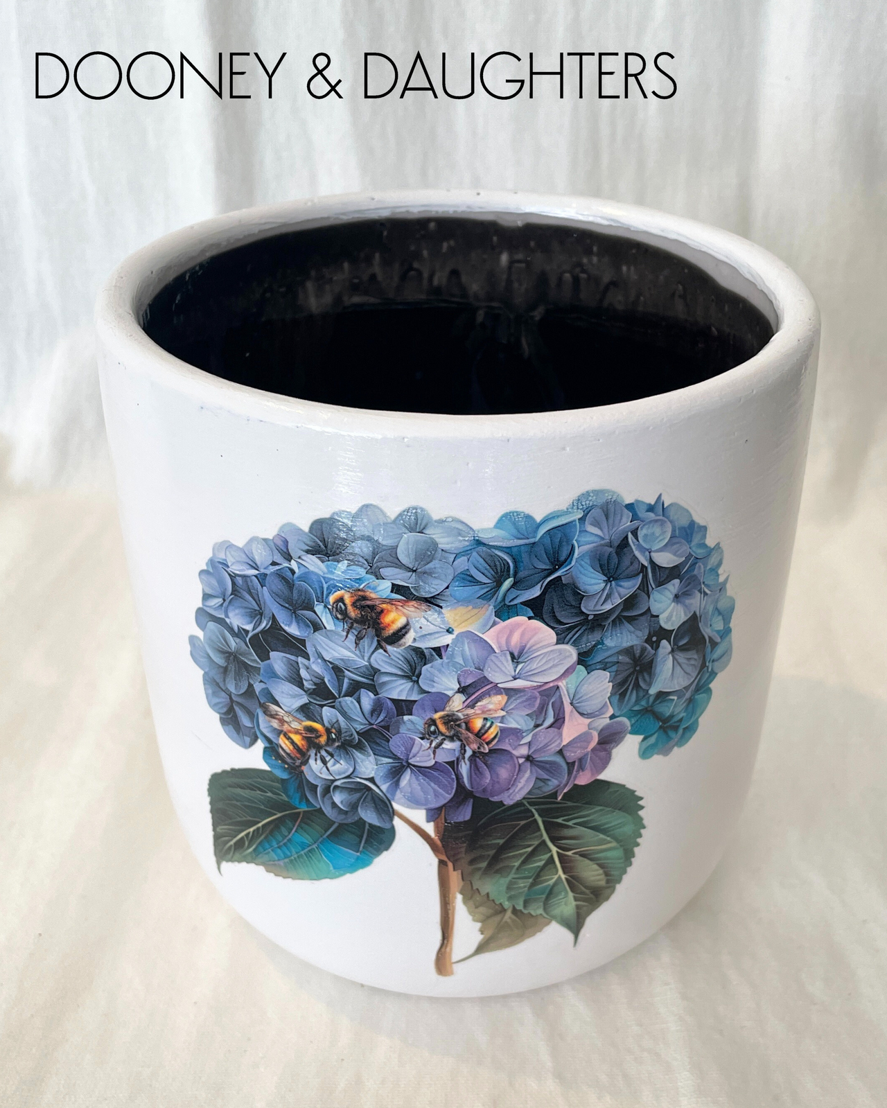 Large Pot - Blue Hydrangeas with Bees