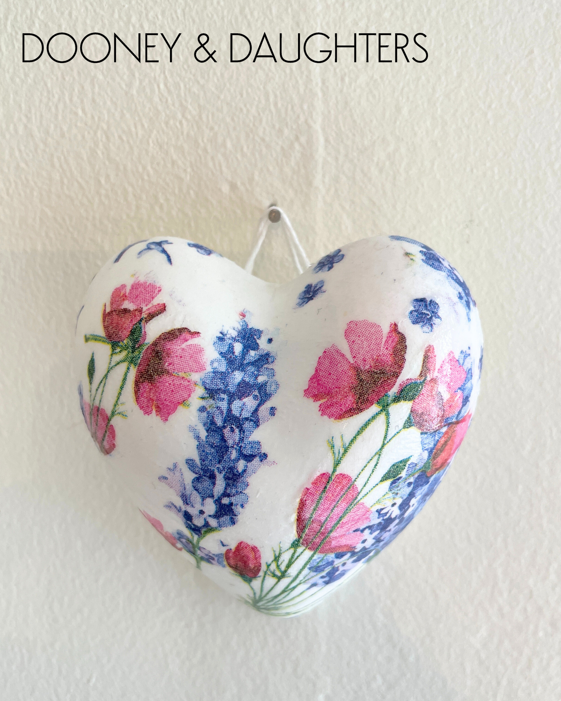 Mini Heart - Blue & Pink Flowers