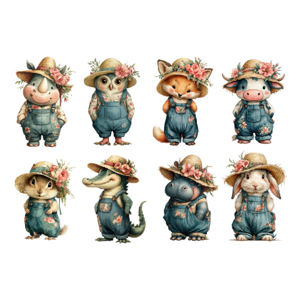 Boho Animals White Cloud Decor Transfer