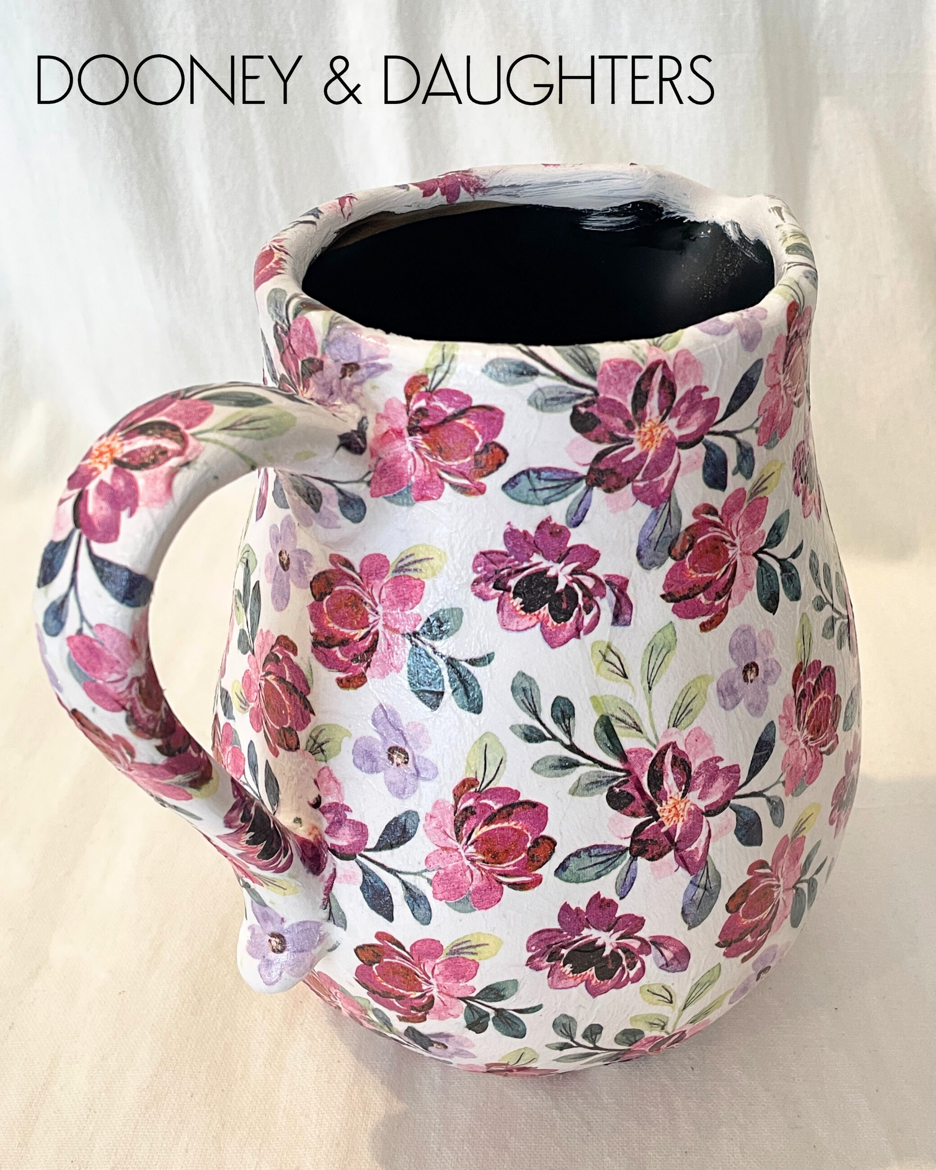 Jug - Burgundy Flowers