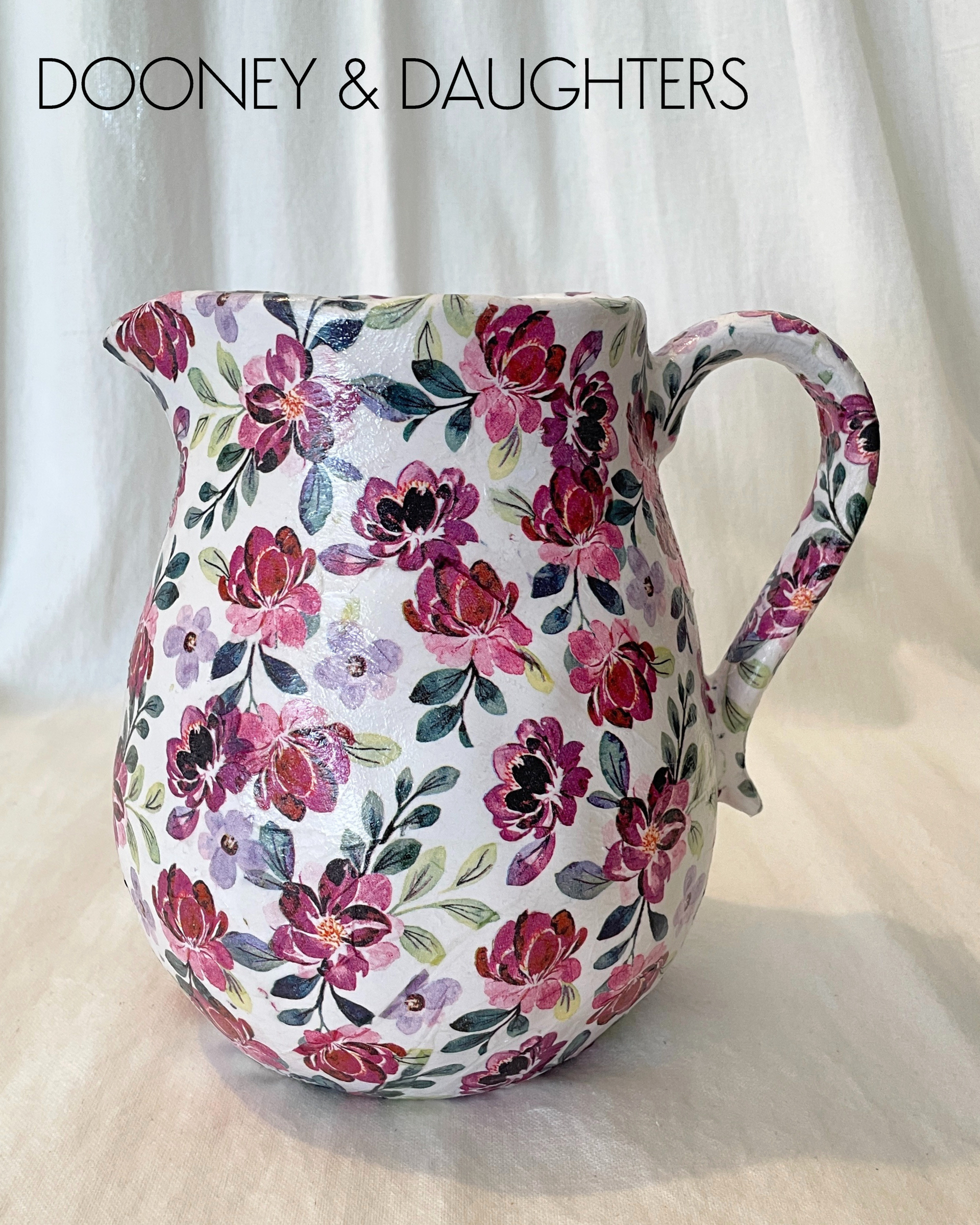 Jug - Burgundy Flowers