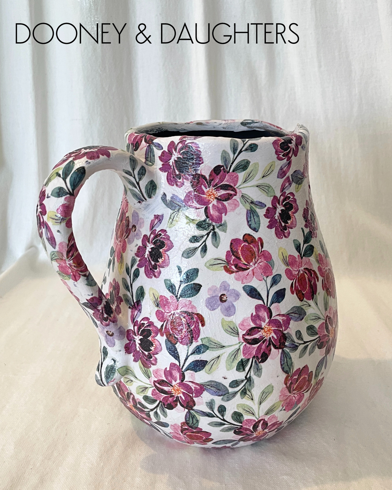 Jug - Burgundy Flowers