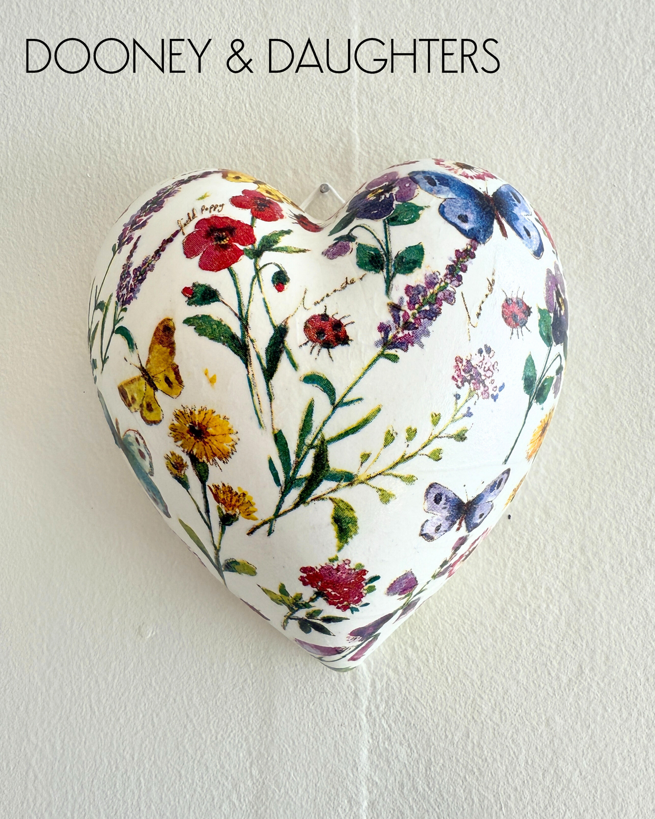 Medium Heart - Butterflies & Flowers