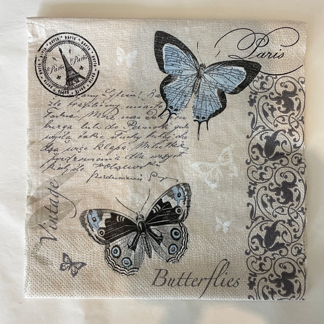 Butterflies Postcard Napkin Decoupage Napkin Dooney And Daughters 2154