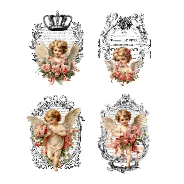 Cherub Labels White Cloud Decor Transfer