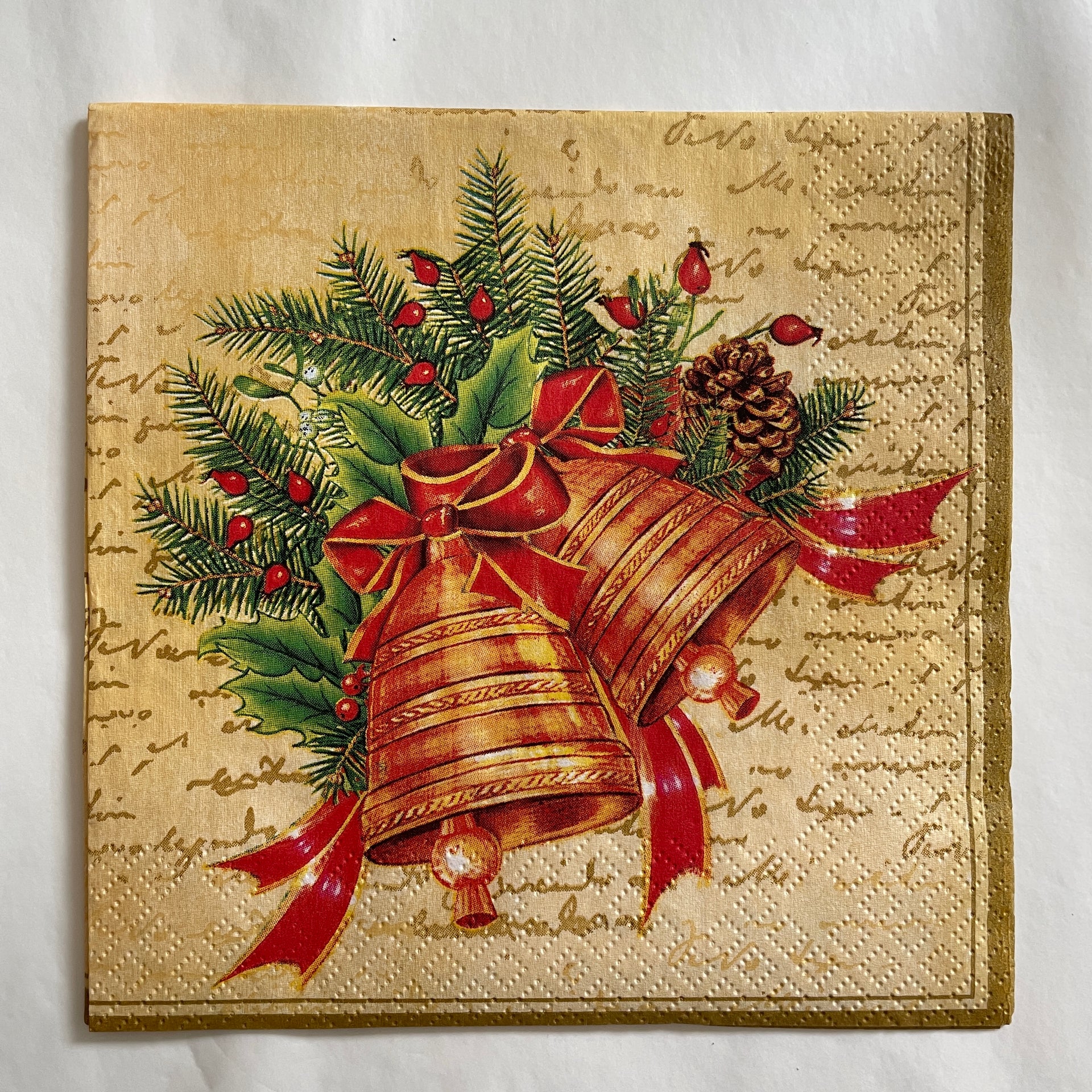 Napkin - Christmas Bells Cream