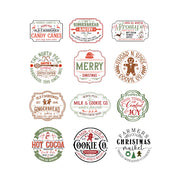 Christmas Labels 5 White Cloud Decor Transfer