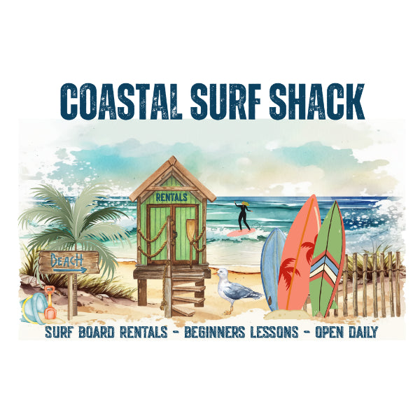 Coastal Surf Shack White Cloud Decor Transfer