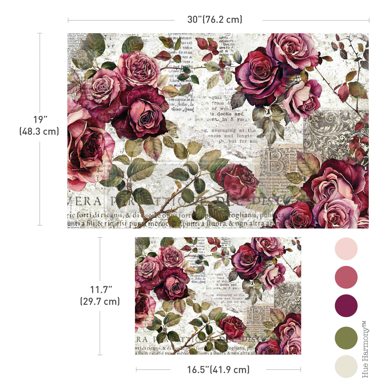 Decoupage Fiber - Crimson Elegance