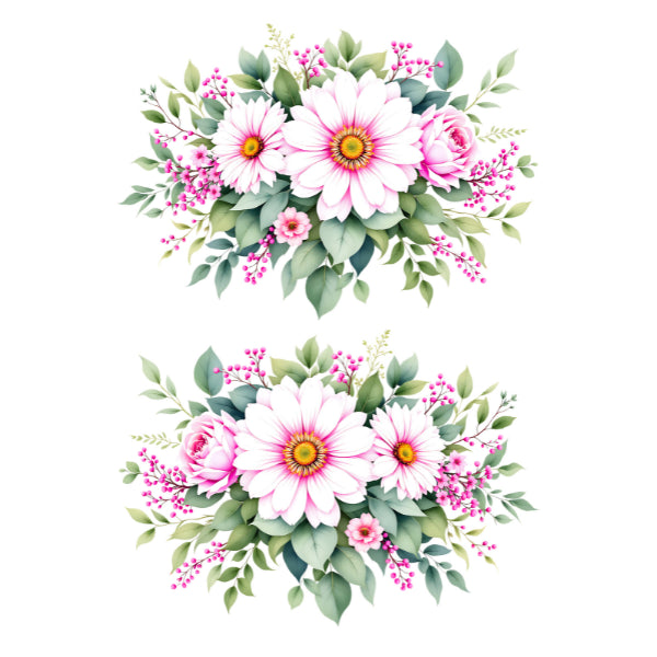 Daisy Delight White Cloud Decor Transfer