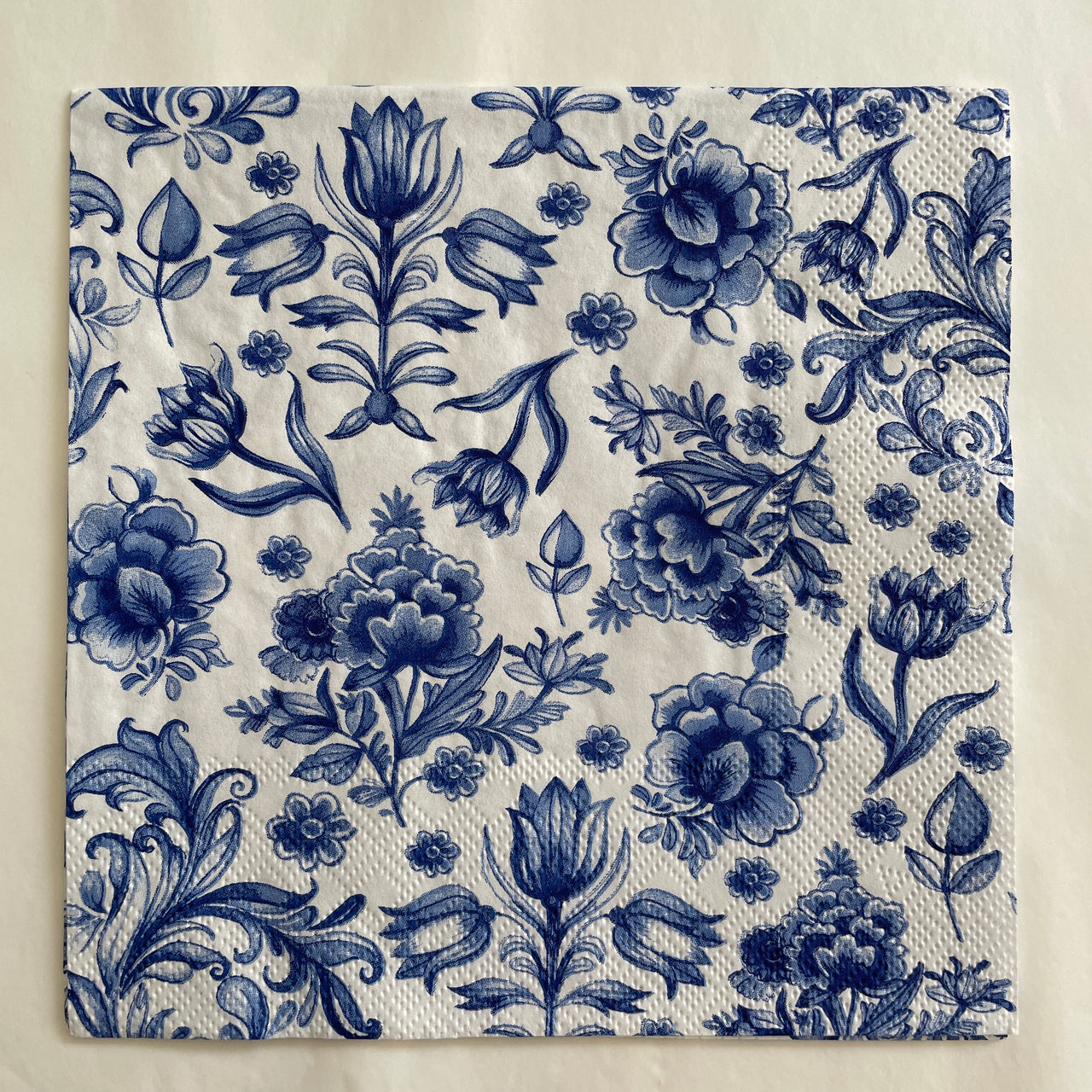 Napkin - Delft Blue Flowers