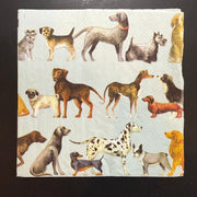 Napkin - Dogs Light Blue