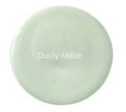 Matte chalk paint in silvery green-grey – Dusty Millar detail