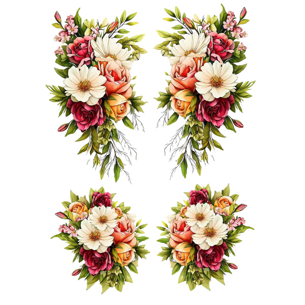 Fantasy Floral White Cloud Decor Transfer