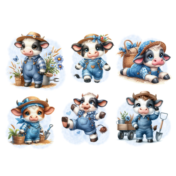 Farmer Cows 1 White Cloud Decor Transfer