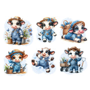 Farmer Cows 1 White Cloud Decor Transfer