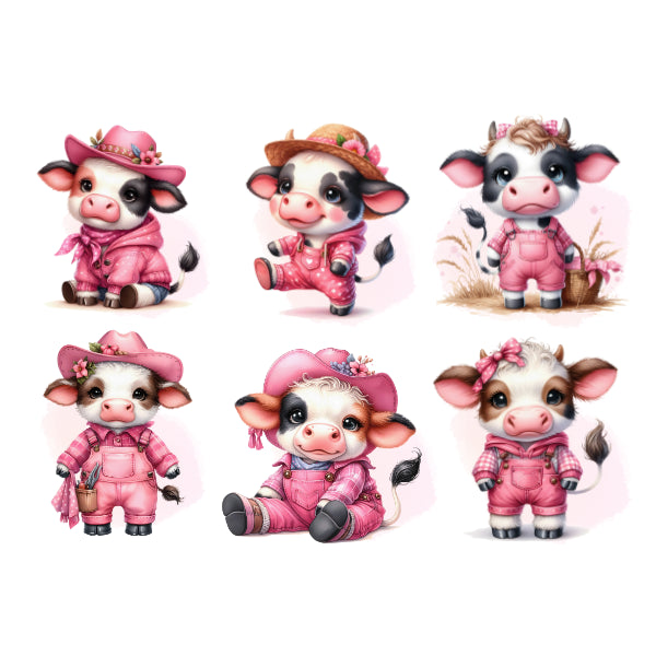 Farmer Cows 2 White Cloud Decor Transfer