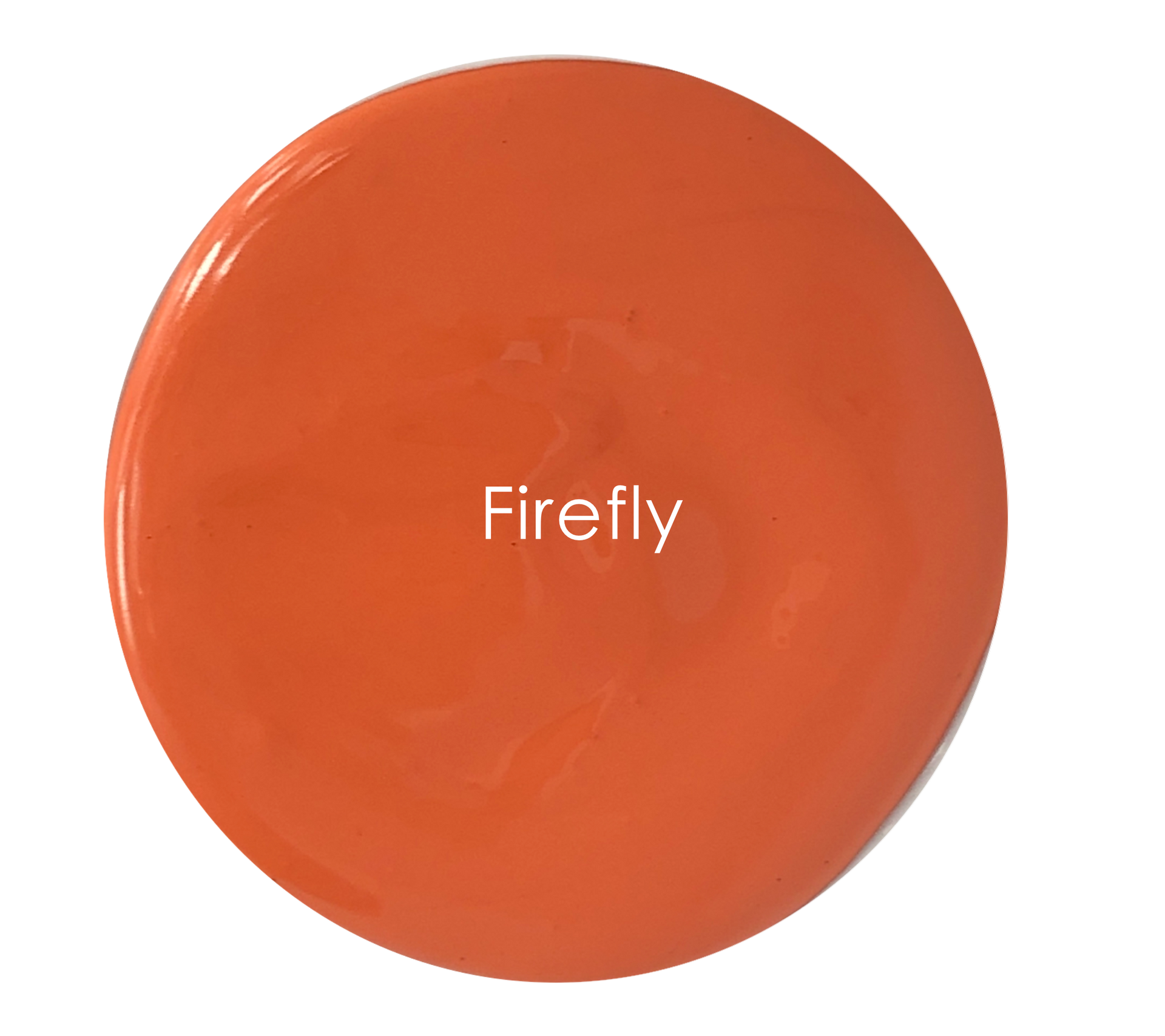 Matte chalk paint in vibrant orange – Firefly detail