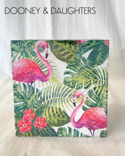 Flamingos Square Tissue Box