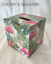 Flamingos Square Tissue Box