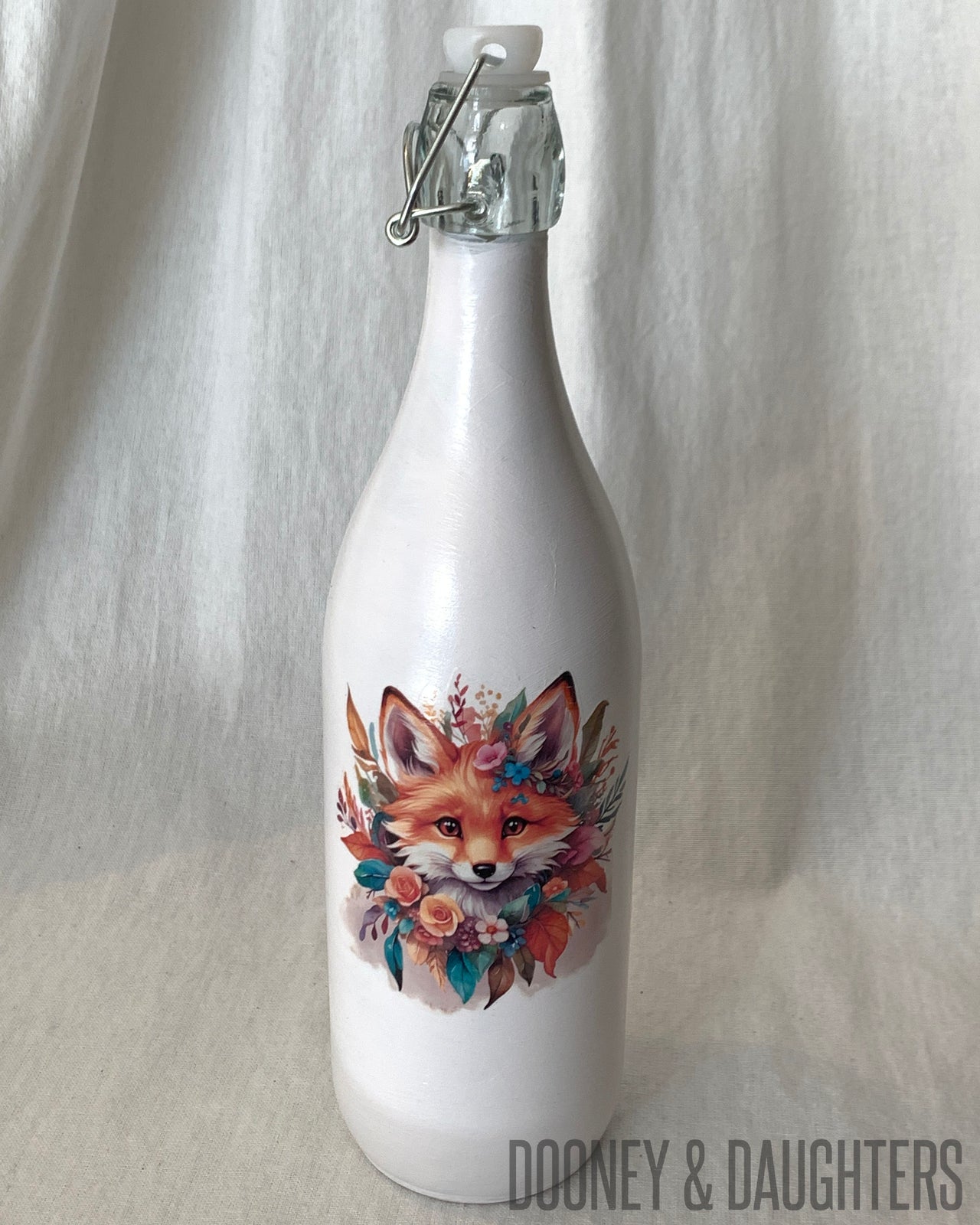 Floral Fox Three Glass Bottle
