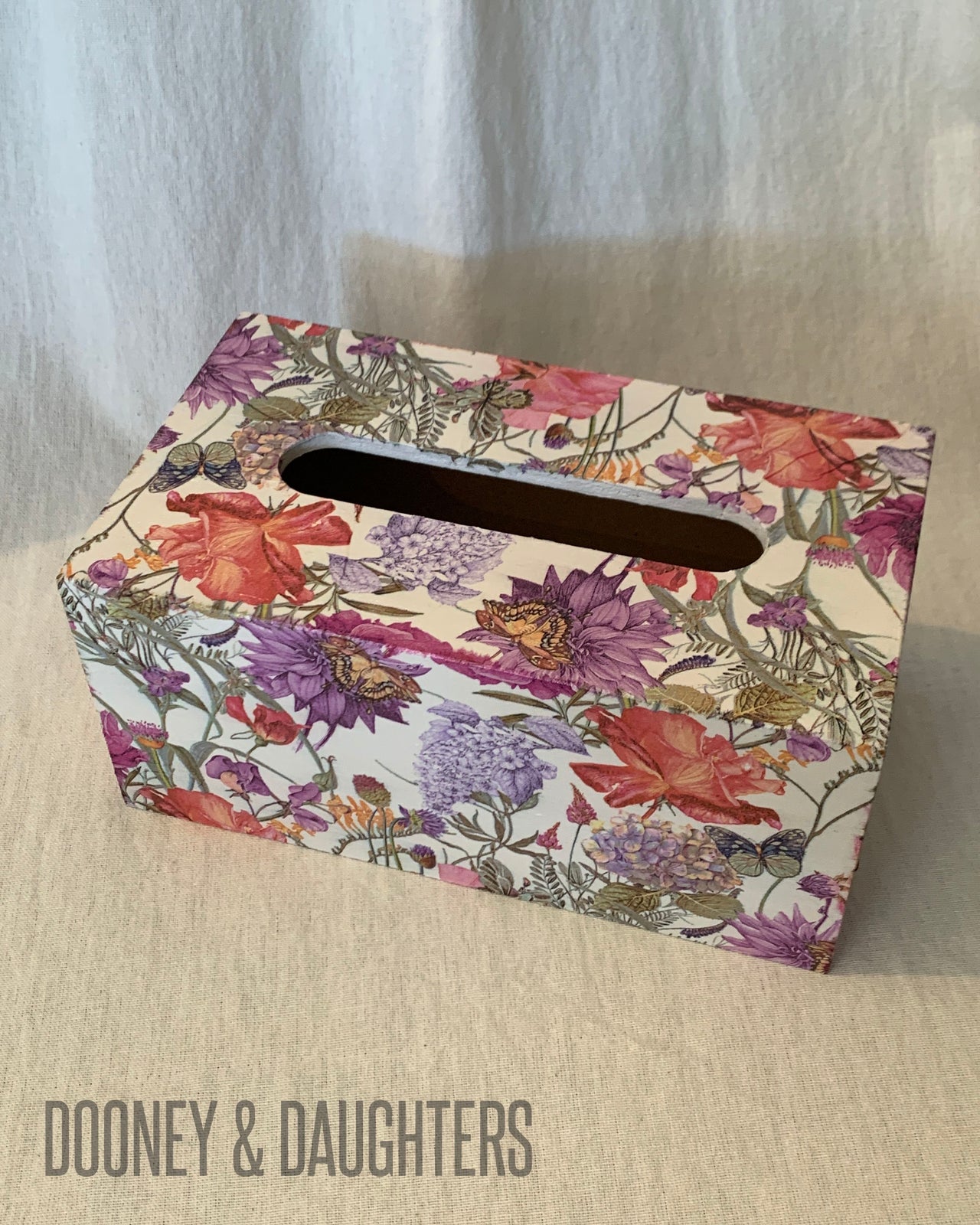 Floral Poem Rectangle Tissue Box
