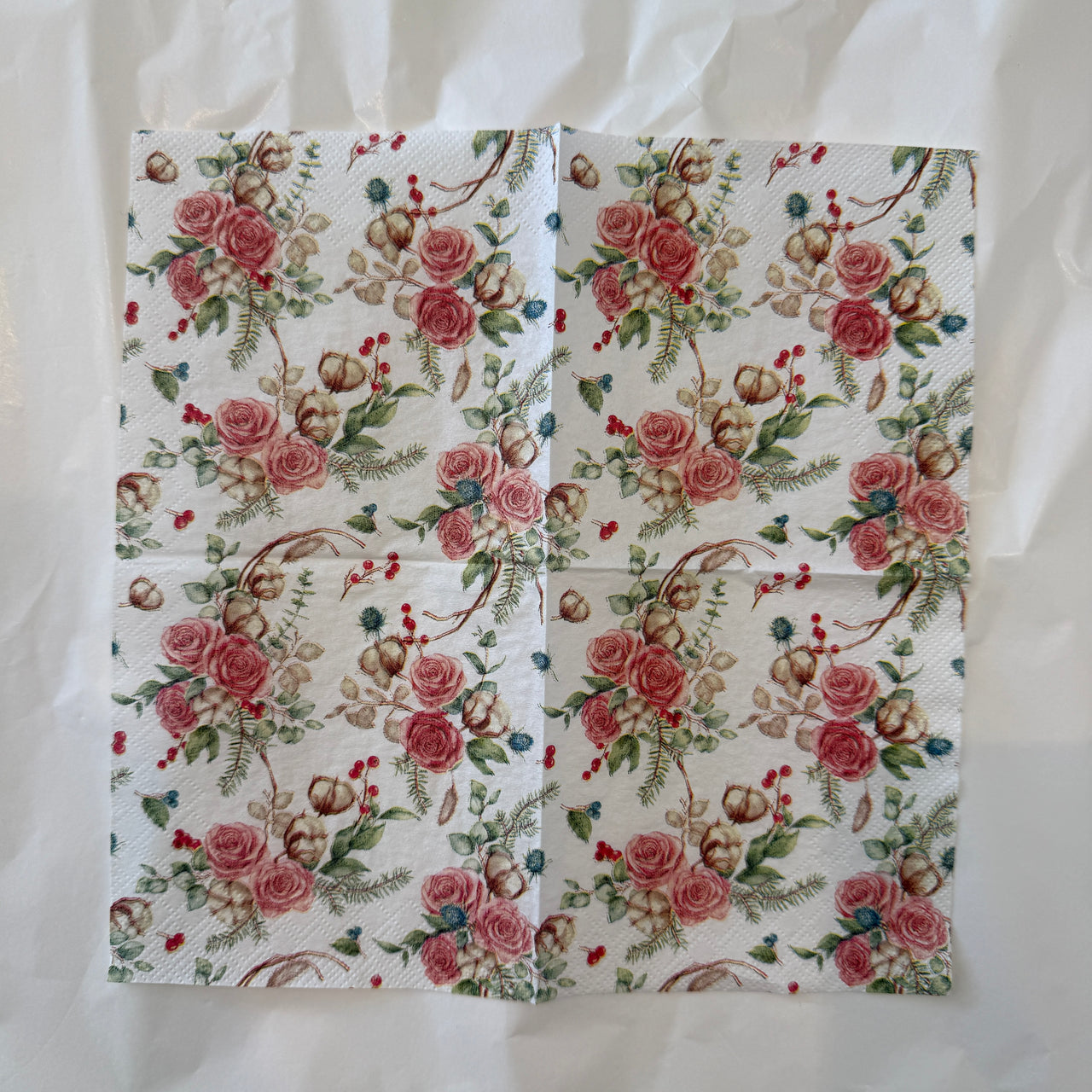 Napkin - Floral Winter Romance