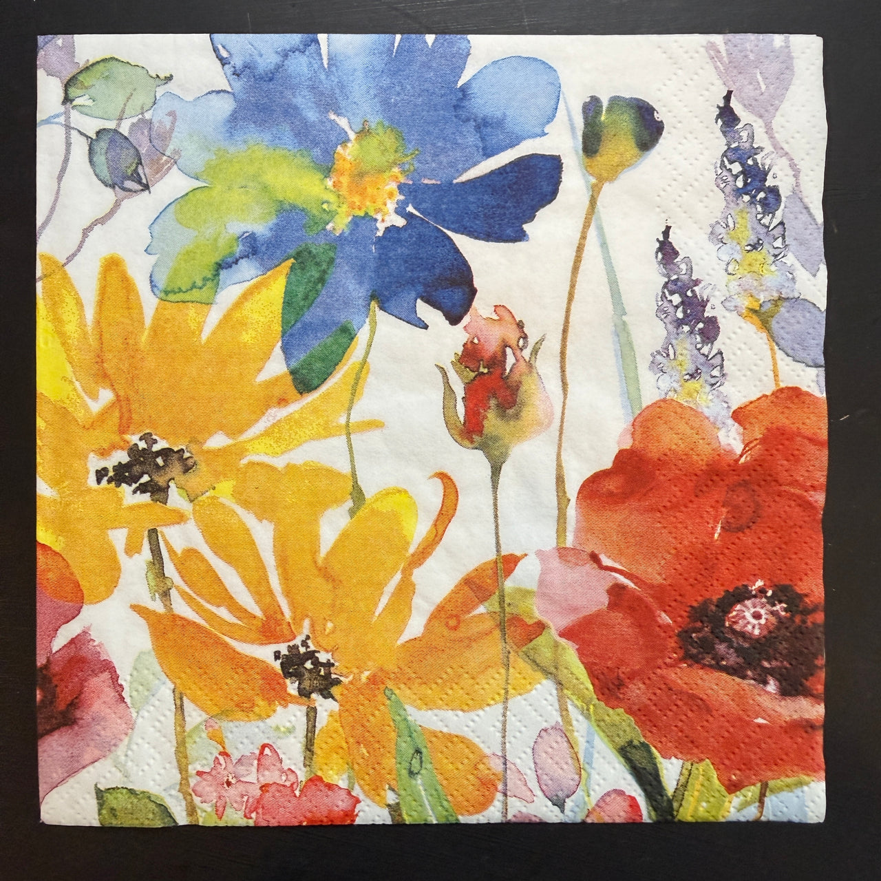 Napkin - Flores Rojas y Amarillas