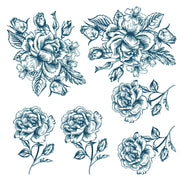 Flower Set 14 White Cloud Decor Transfer