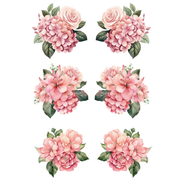 Flower Set 16 White Cloud Decor Transfer