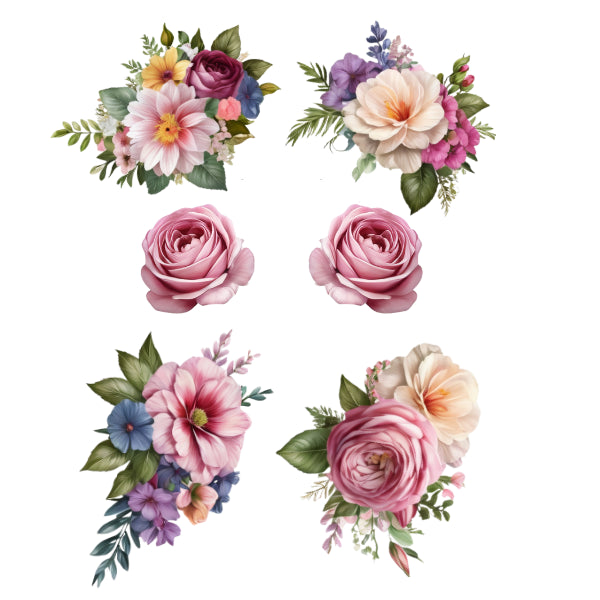 Flower Set 17 White Cloud Decor Transfer