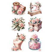 Flower Set 6 White Cloud Decor Transfer
