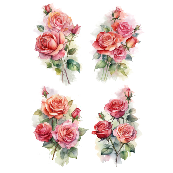 Flower Set 7 White Cloud Decor Transfer
