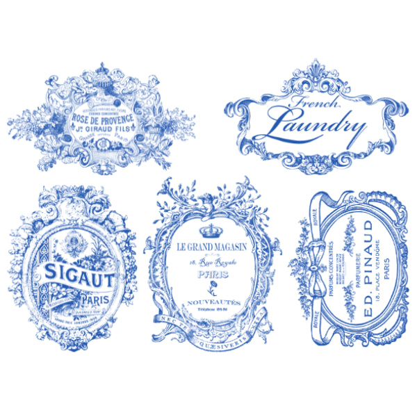 French Blue 3 White Cloud Decor Transfer