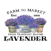 Fresh Fragrant Lavender White Cloud Decor Transfer