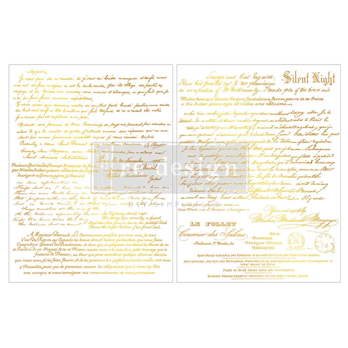 ReDesign Gold Foil Transfer - Gilded Noel Script