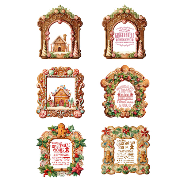 Gingerbread Frames White Cloud Decor Transfer