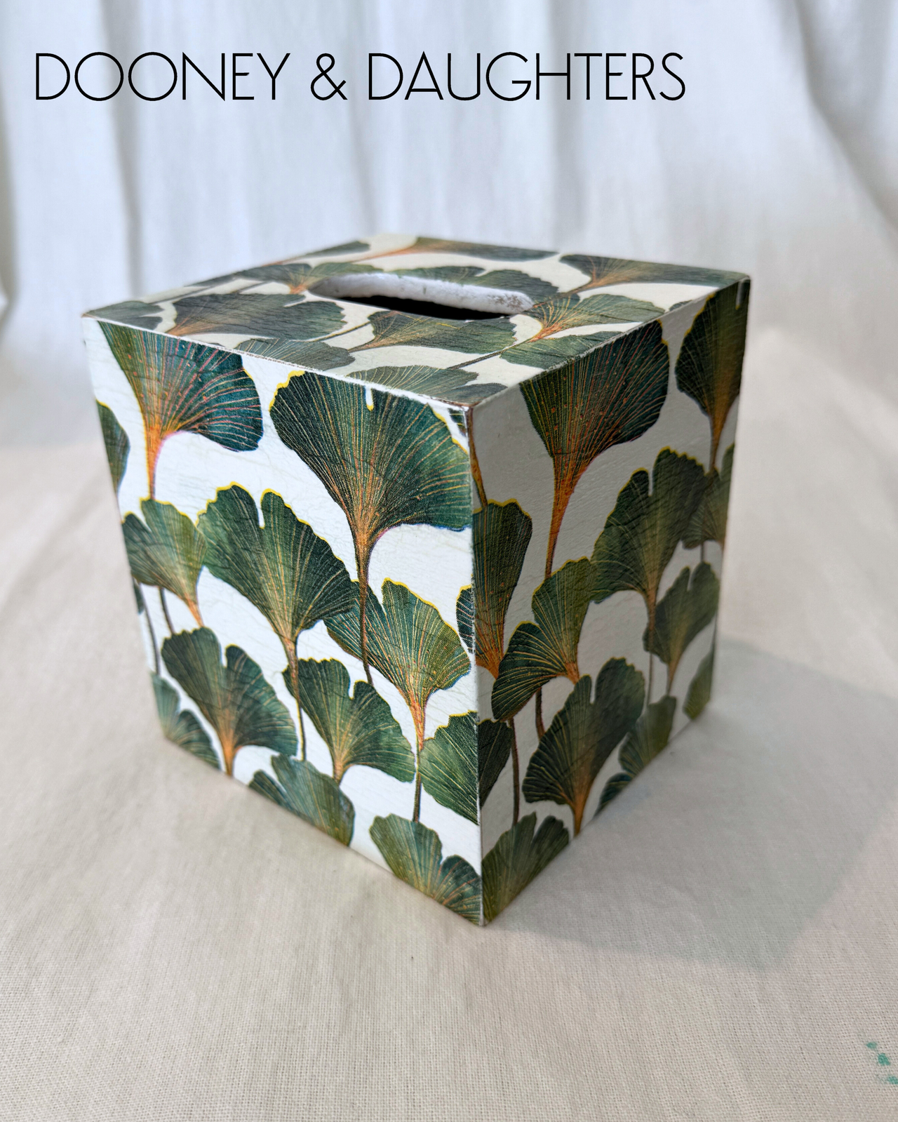 Gingko Square Tissue Box
