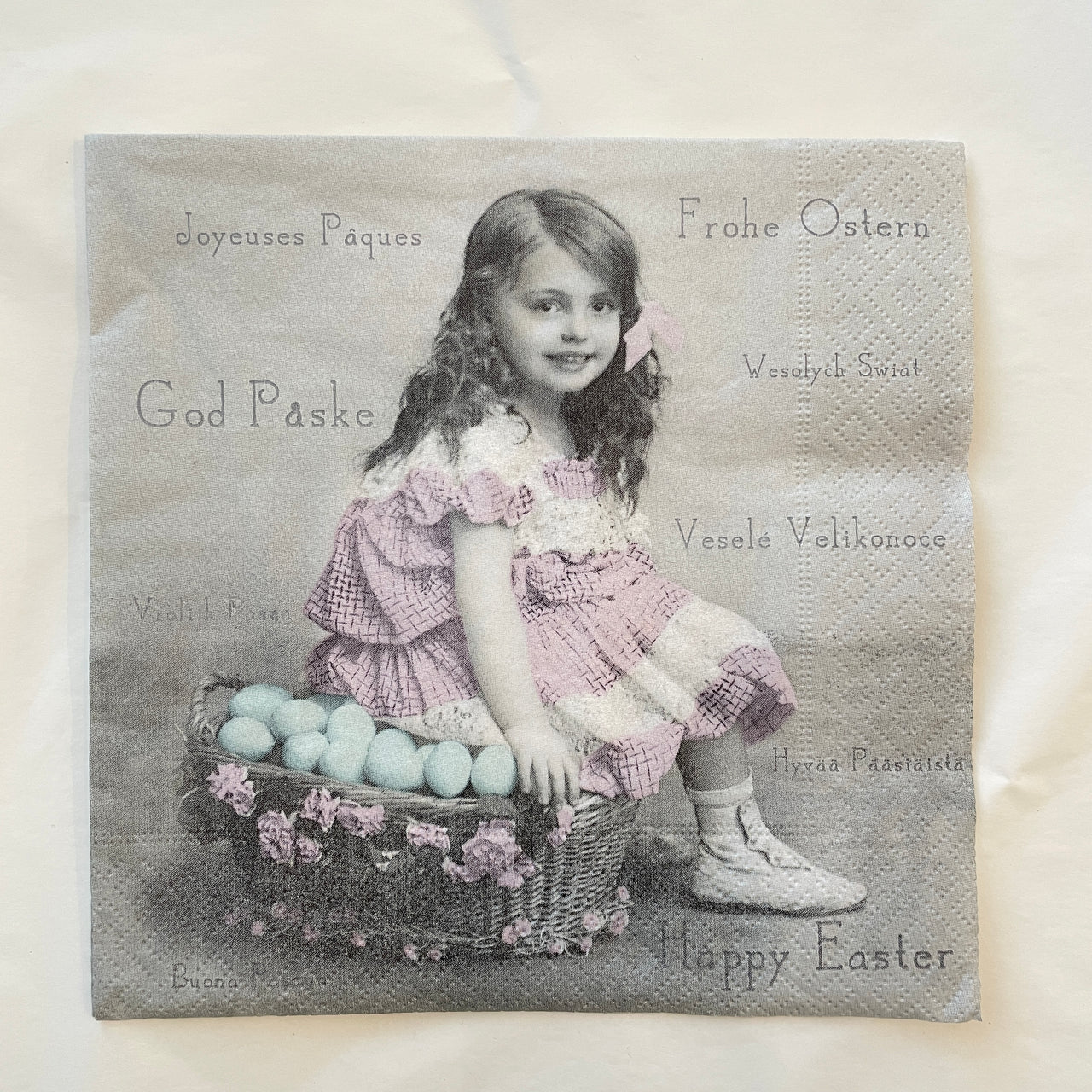 Napkin - Girl with Egg Basket