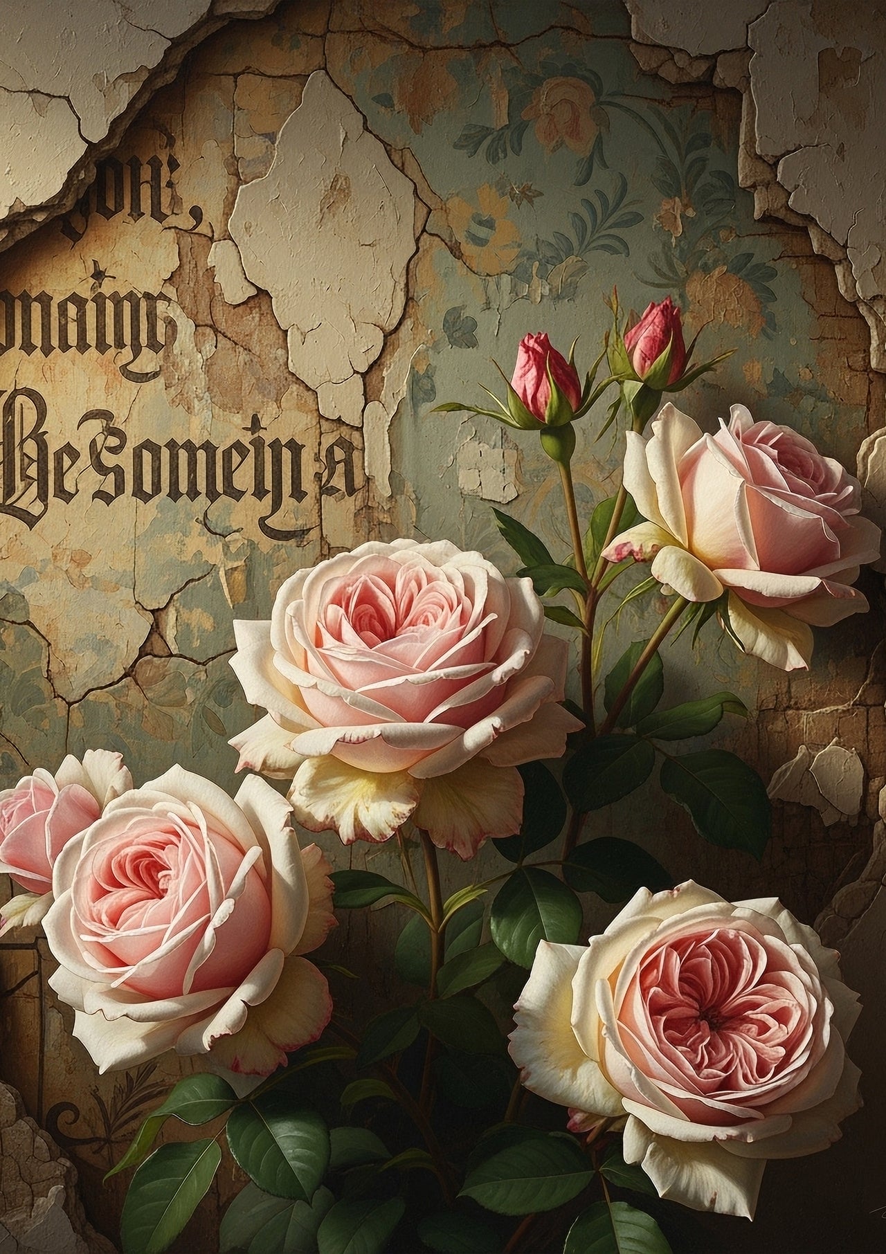 Gritty Roses Decoupage Paper