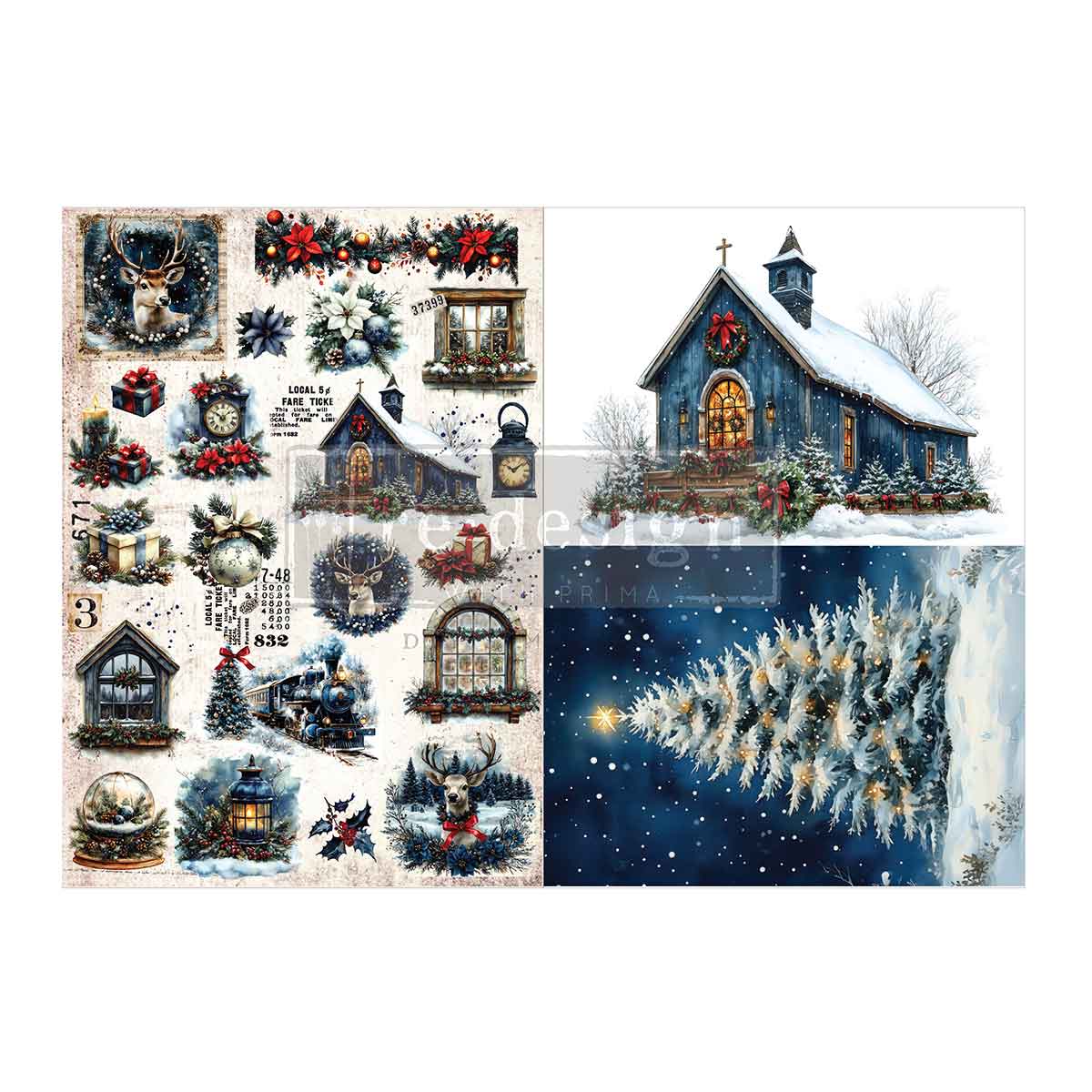 Decoupage Fiber A3 - Hearth & Holly 2 Sheets