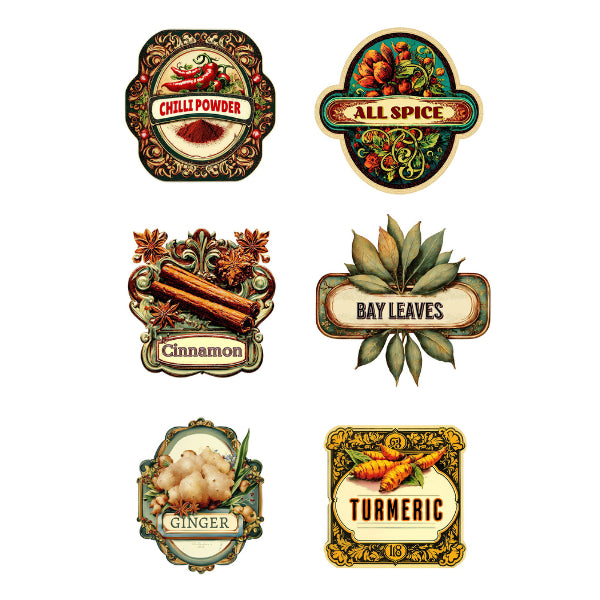 Herb & Spice Labels 2 White Cloud Decor Transfer