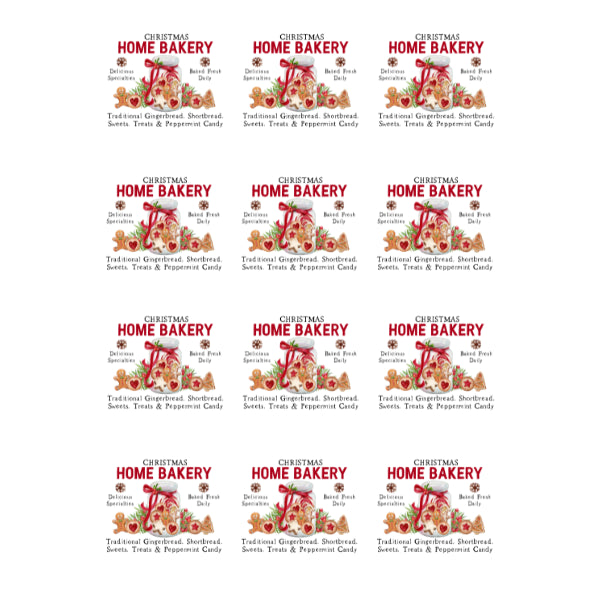 Home Bakery Labels White Cloud Decor Transfer