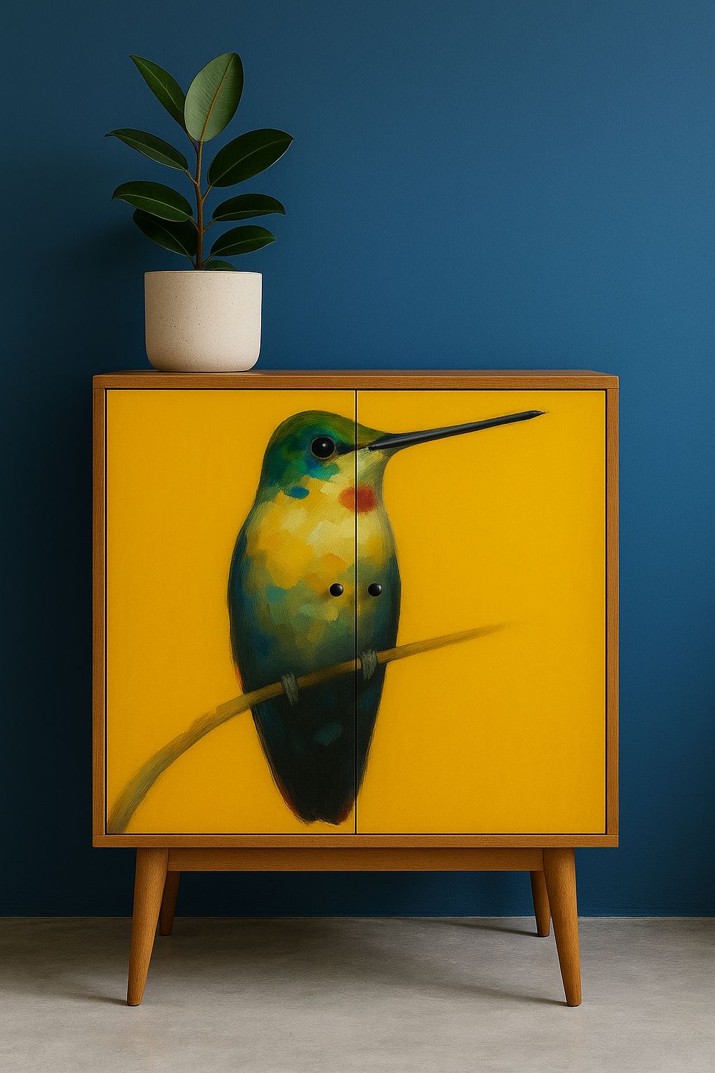 Hummingbird on Right Branch Decoupage Paper