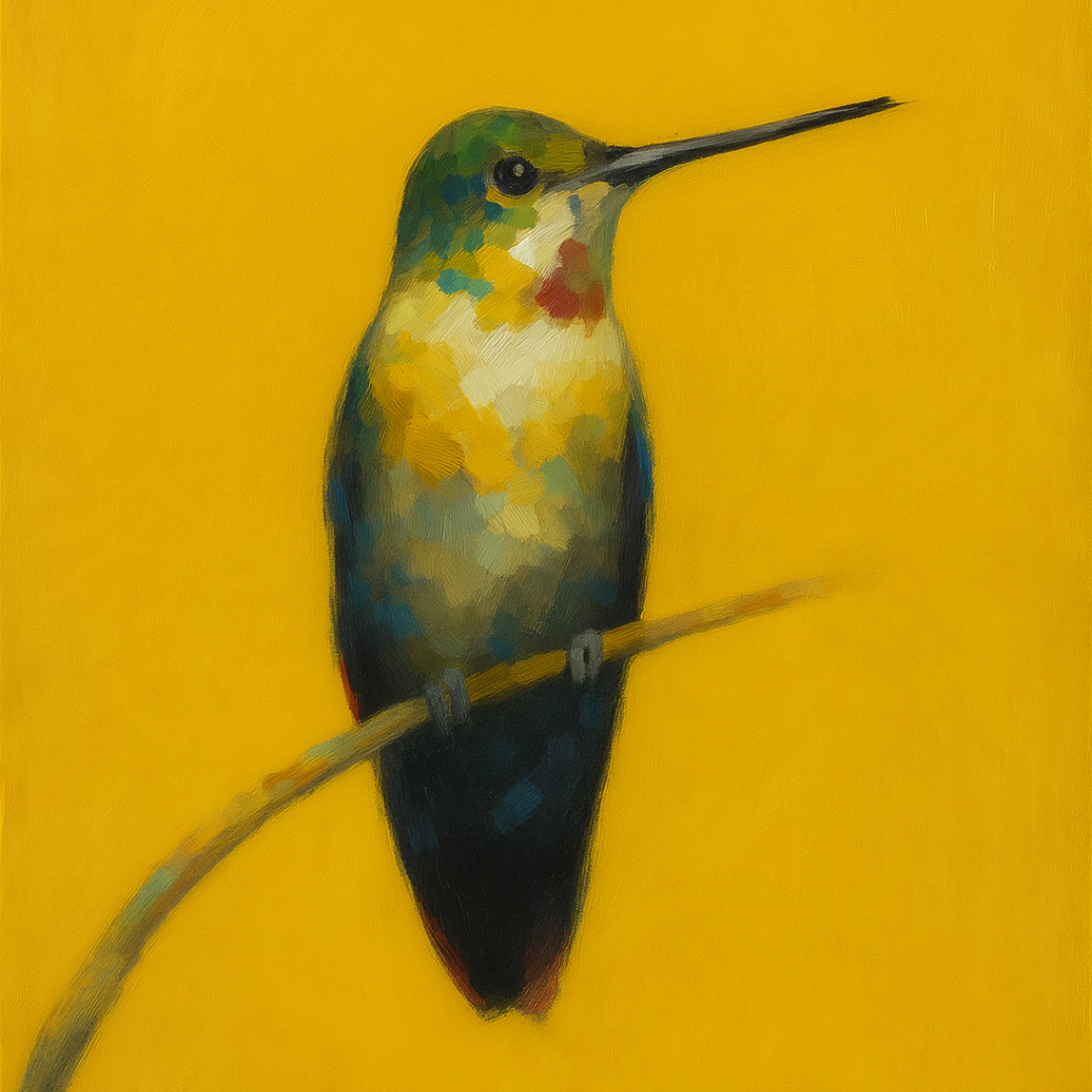 Hummingbird on Right Branch Decoupage Paper