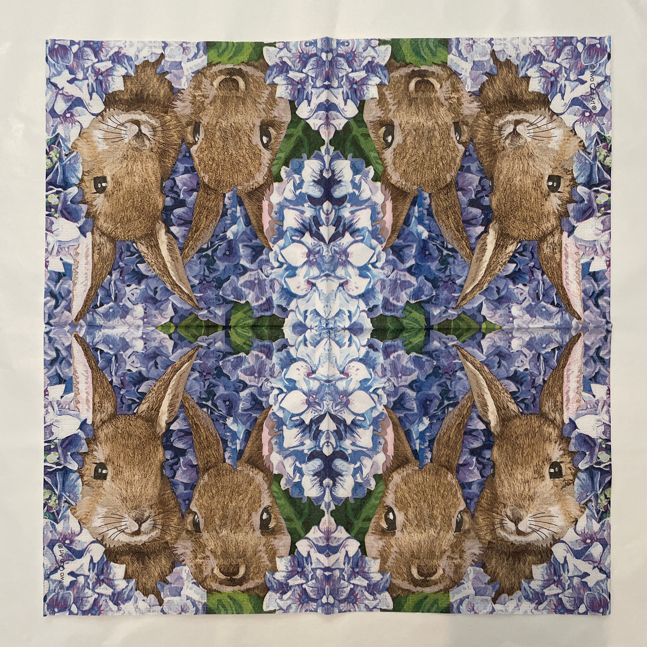 Napkin - Hydrangea Bunnies