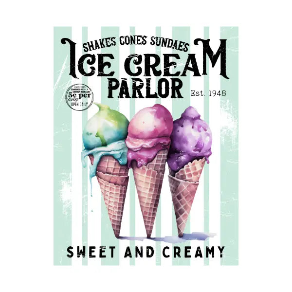 Ice Cream Parlor White Cloud Decor Transfer