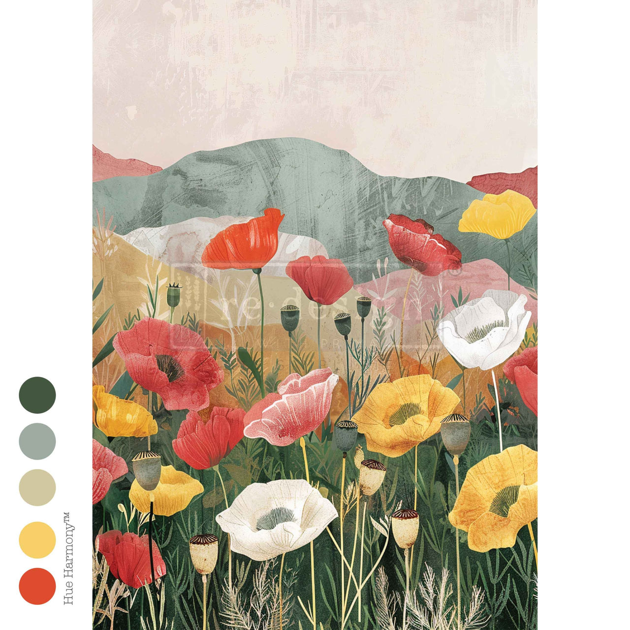 Decoupage Fiber A3 - Impression Of Poppies