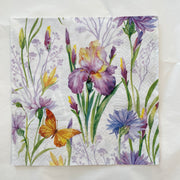 Napkin - Iris with Butterfly