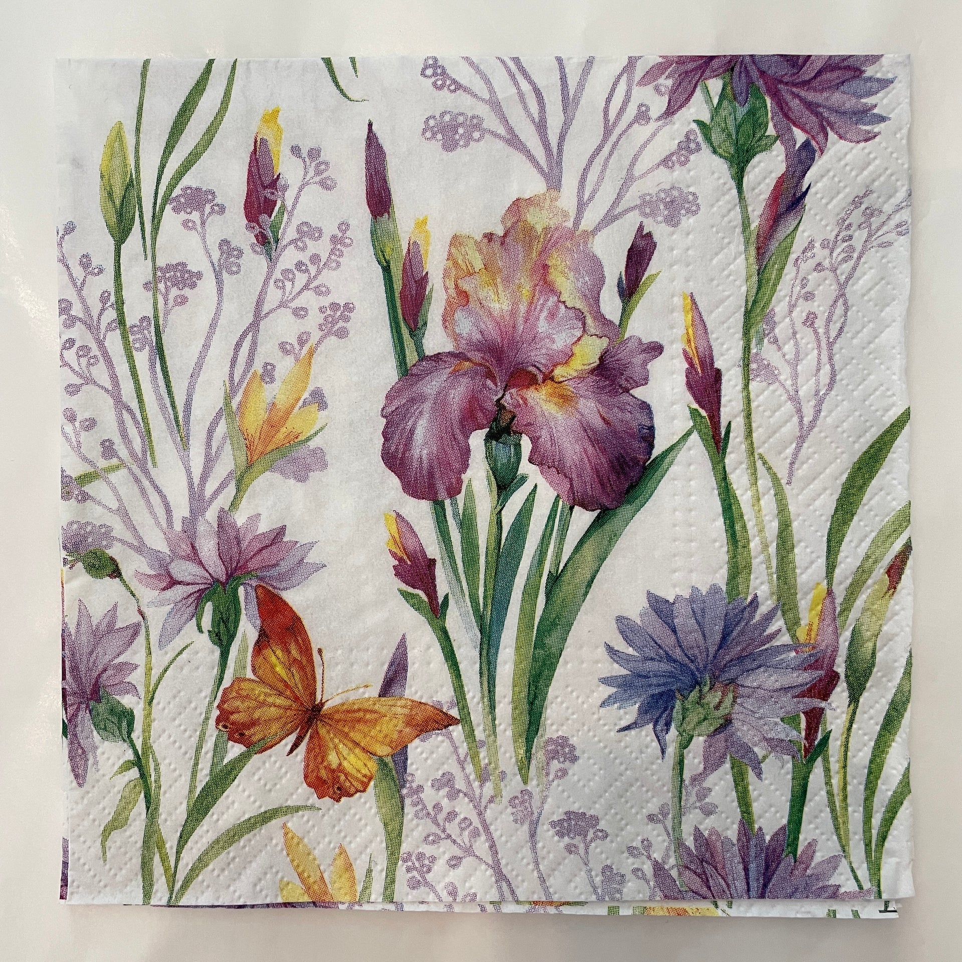 Napkin - Iris With Butterfly